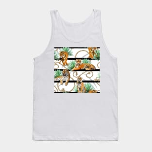 Tigers with ropes and leaves Tank Top